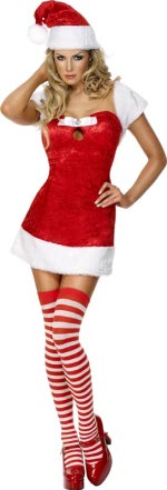 Includes dress, hat, stole and stockings.