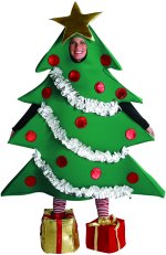 Includes tree suit and Christmas present shoe covers.