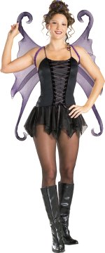 Includes short dress and wings.