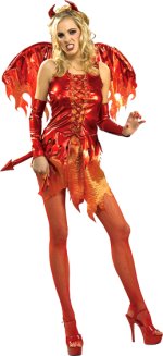 Unbranded Fancy Dress - Adult Devil On Fire Costume Dress 8 to 10