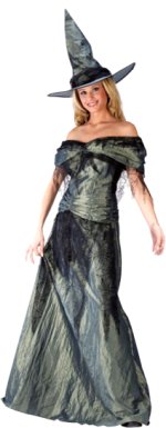 Unbranded Fancy Dress - Adult Emerald Witch Costume Small/Medium