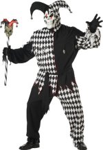 Unbranded Fancy Dress - Adult Evil Jester Costume Black And White (FC)