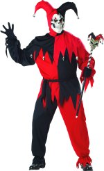 Unbranded Fancy Dress - Adult Evil Jester Costume Red And Black (FC)