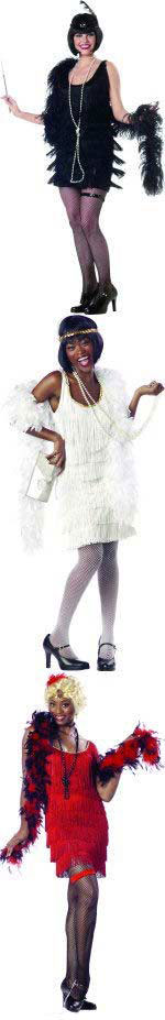 Available in 3 COLOURS and 4 sizes, this costume includes dress with layered fringe and sequin headb