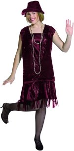Unbranded Fancy Dress - Adult Gatsby Girl Flapper Costume BURGUNDY (FC)