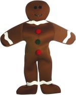 One piece gingerbread man costume.