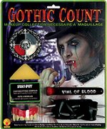 Unbranded Fancy Dress - Adult Gothic Count Makeup Kit Including Blood