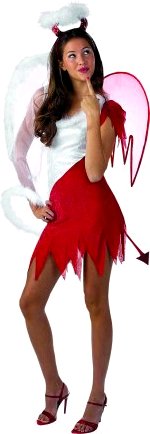 Includes dress with attached tail, wings and headband.