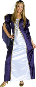 Includes headpiece and crushed velvet dress.