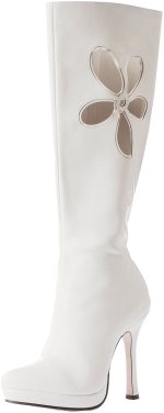 Unbranded Fancy Dress - Adult Love Child Boots with Flower WHITE