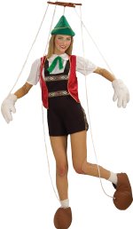 Cunningly designed puppet costume. Includes harness with self supporting cross bar and puppet string