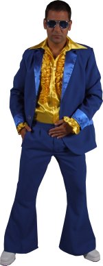 Unbranded Fancy Dress - Adult Mens 70s Suit Blue