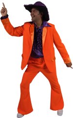 Unbranded Fancy Dress - Adult Mens 70s Suit Orange