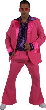 Unbranded Fancy Dress - Adult Mens 70s Suit Pink