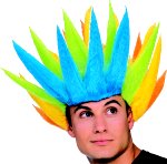 Unbranded Fancy Dress - Adult Rainbow Spike Wig