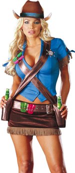 Unbranded Fancy Dress - Adult Shoot`m Up Cowgirl Costume Medium
