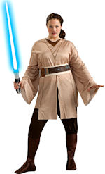 Adult Female Jedi Knight Costume includes tunic, trousers, boot tops and belt.