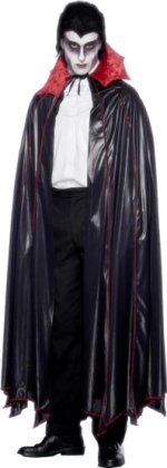 Unbranded Fancy Dress - Adult Vampire Cape (Black/Red) 152cm