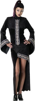 Includes robe with detail.