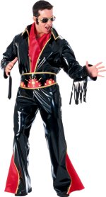 Unbranded Fancy Dress - Adult Vinyl Rockstar Costume BLACK