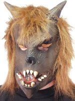 Unbranded Fancy Dress - Adult Wolf Mask With Flashing Eyes And Fur