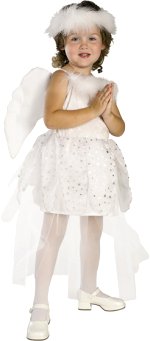 Includes dress with attached wings, and headpiece.