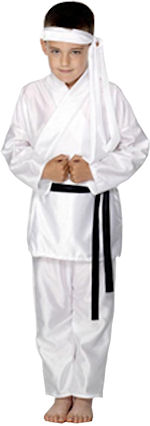 Costume comprises of gi including trousers, top and belt.