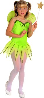 This costume consists of green bodysuit with attached skirt and wings. Excludes tights
