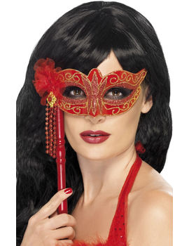 Unbranded Fancy Dress - Devil Masquerade Mask on Stick