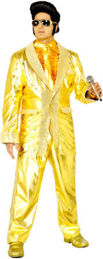 Unbranded Fancy Dress - Gold Lamandeacute; 70s Elvis Costume