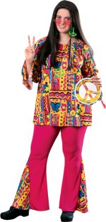 Unbranded Fancy Dress - Ladies Big Mama 60s Hippie Costume (FC)