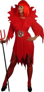 Value for money devil costume consisting of dress, belt and collar.