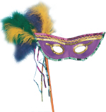 Unbranded Fancy Dress - Mardi Gras Mask on Stick