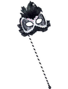 Unbranded Fancy Dress - Masquerade Mask with Stick