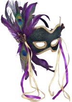 Unbranded Fancy Dress - Peacock Feathered Venetian Mask
