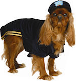 The machine washable Pet Officer K-9 Costume includes an american police officers outift with front 
