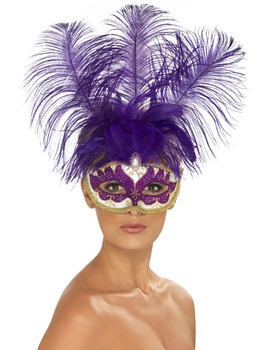 Unbranded Fancy Dress - Purple Venetian Mask