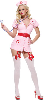 Unbranded Fancy Dress Costumes - Adult 5 Piece Pink Naughty Nurse Extra Small
