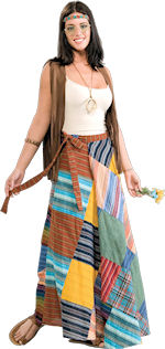 Unbranded Fancy Dress Costumes - Adult 60s Patchwork Wrap Skirt