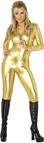 Unbranded Fancy Dress Costumes - Adult Fever Catsuit GOLD