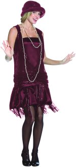 Unbranded Fancy Dress Costumes - Adult Gatsby Girl Flapper BURGUNDY