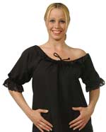 Unbranded Fancy Dress Costumes - Adult Medieval Wench Blouse - Black Extra Large