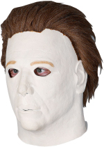 Official licensed deluxe overhead Michael Myers Halloween mask complete with hair.