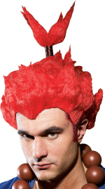 Adult Official Streetfighter Akuma Wig in orange.