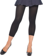 One pair of black opaque footless tights. One size fits most.