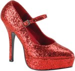 Unbranded Fancy Dress Costumes - Adult Red Ruby Glitter Shoes Small (US Size 7)