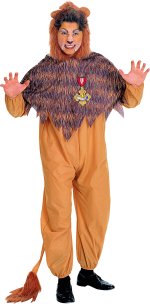 Character costume consists of headpiece and jumpsuit with attached tail.