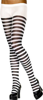 Black and white striped tights.