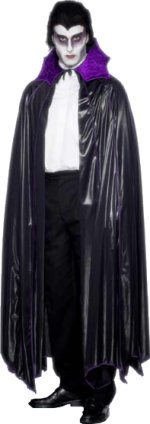 Unbranded Fancy Dress Costumes - Adult Vampire Cape (Black/Purple) 152cm