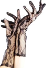 Unbranded Fancy Dress Costumes - Black Lace Gloves